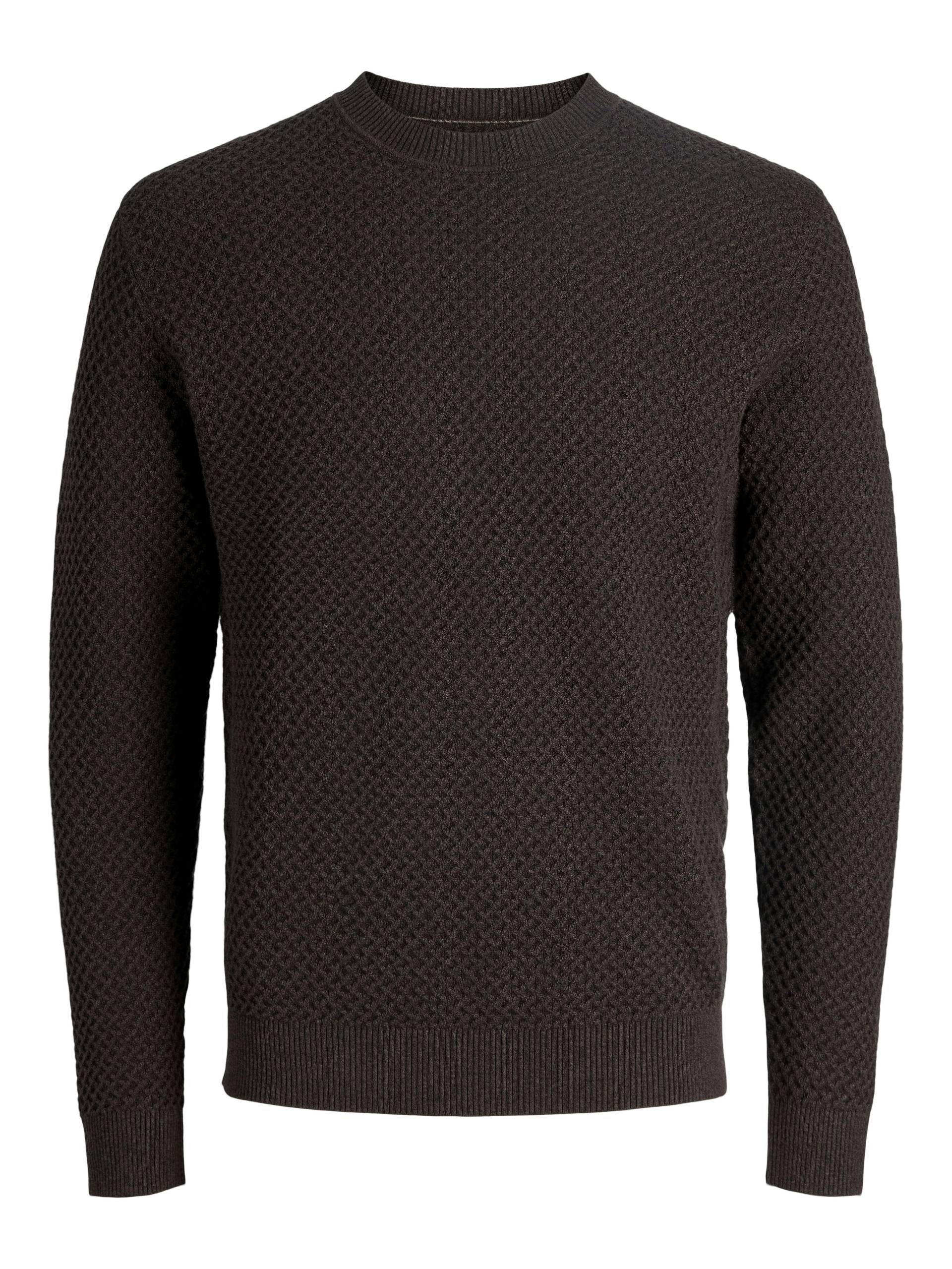 JACK&JONES - JPRBLUBARKLEY KNIT CREW NECK CH LN chocolate brown - Gr. - S von JACK&JONES