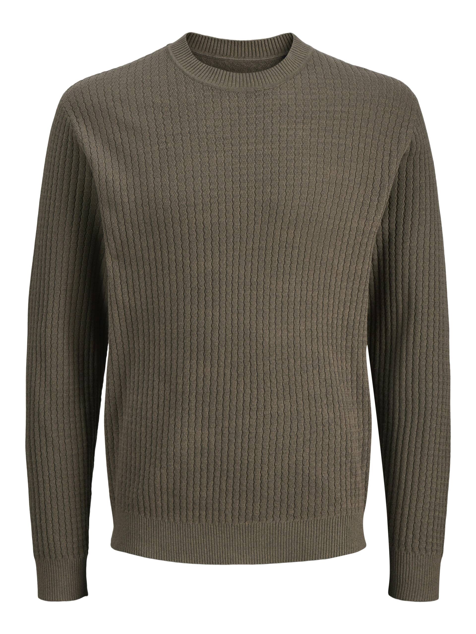 JACK&JONES - JPRBLUBARKLEY KNIT CREW NECK CH LN crocodile - Gr. - XL von JACK&JONES