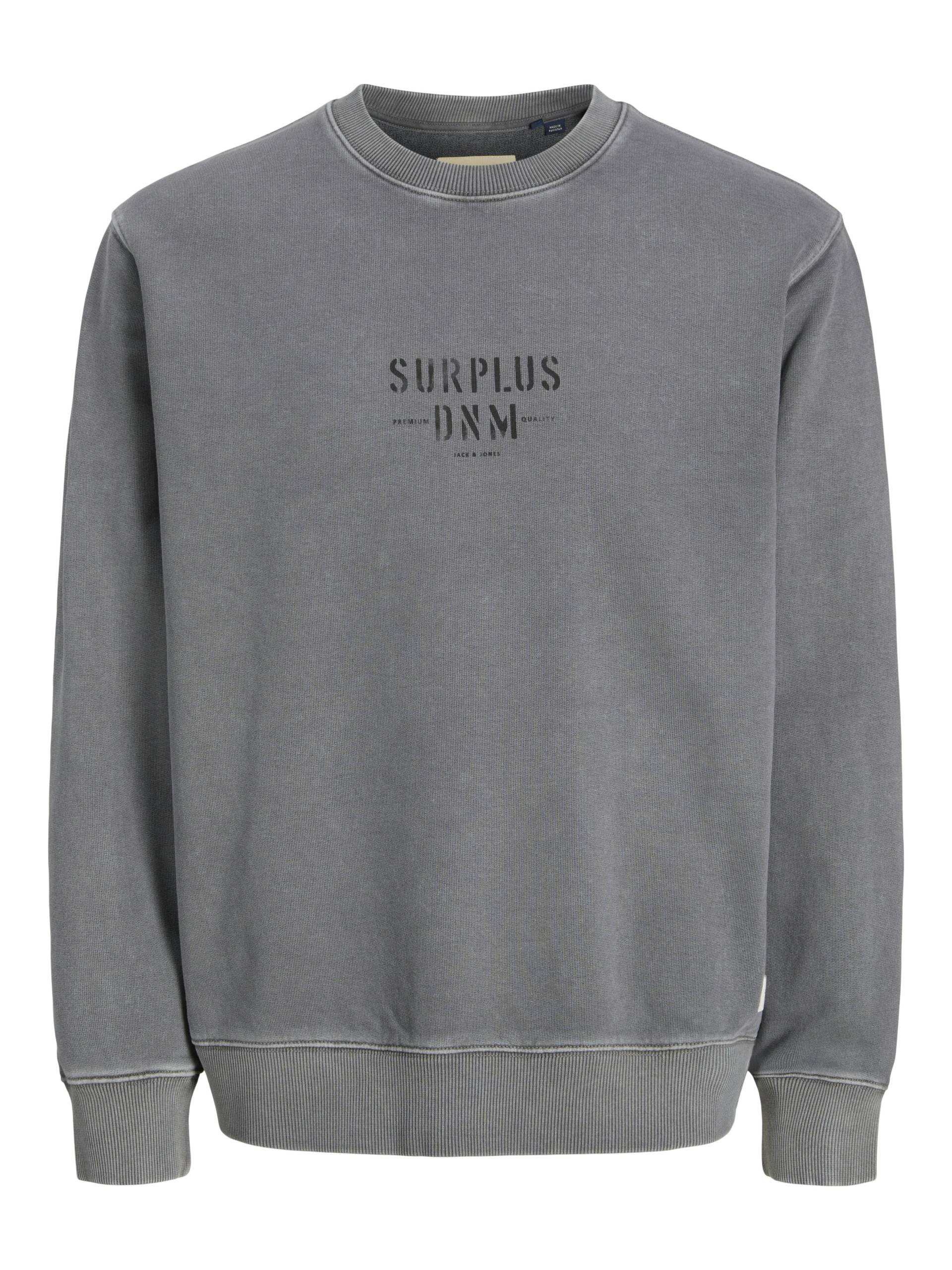 JACK&JONES - JPRBLUDANIEL WASHED CREW NECK charcoal gray - Gr. - S von JACK&JONES