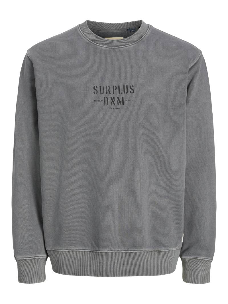 JACK&JONES - JPRBLUDANIEL WASHED CREW NECK charcoal gray - Gr. - S von JACK&JONES