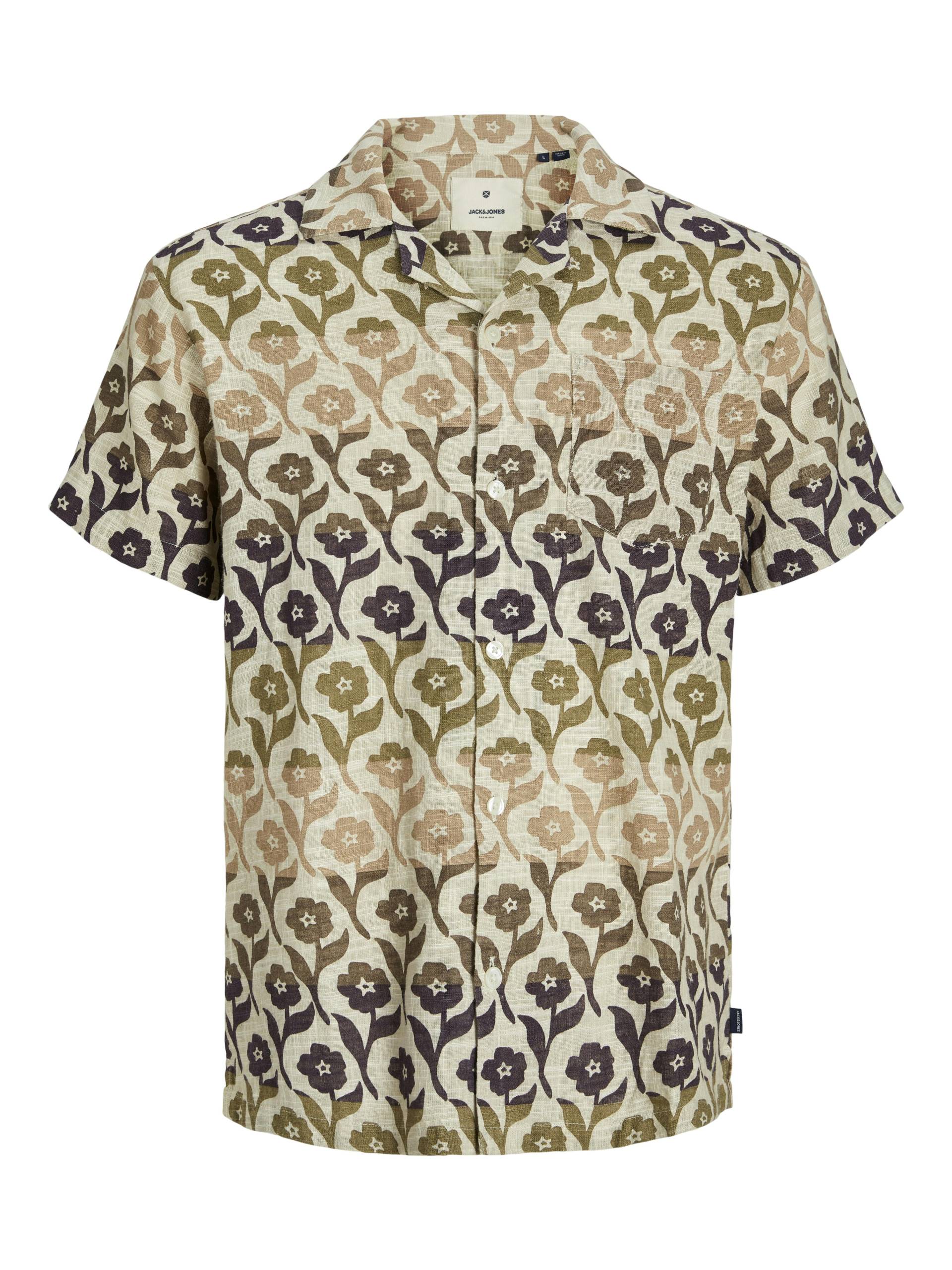 JACK&JONES - JPRBLUFLORES PRINT SHIRT S/S LN - Gr. - M von JACK&JONES