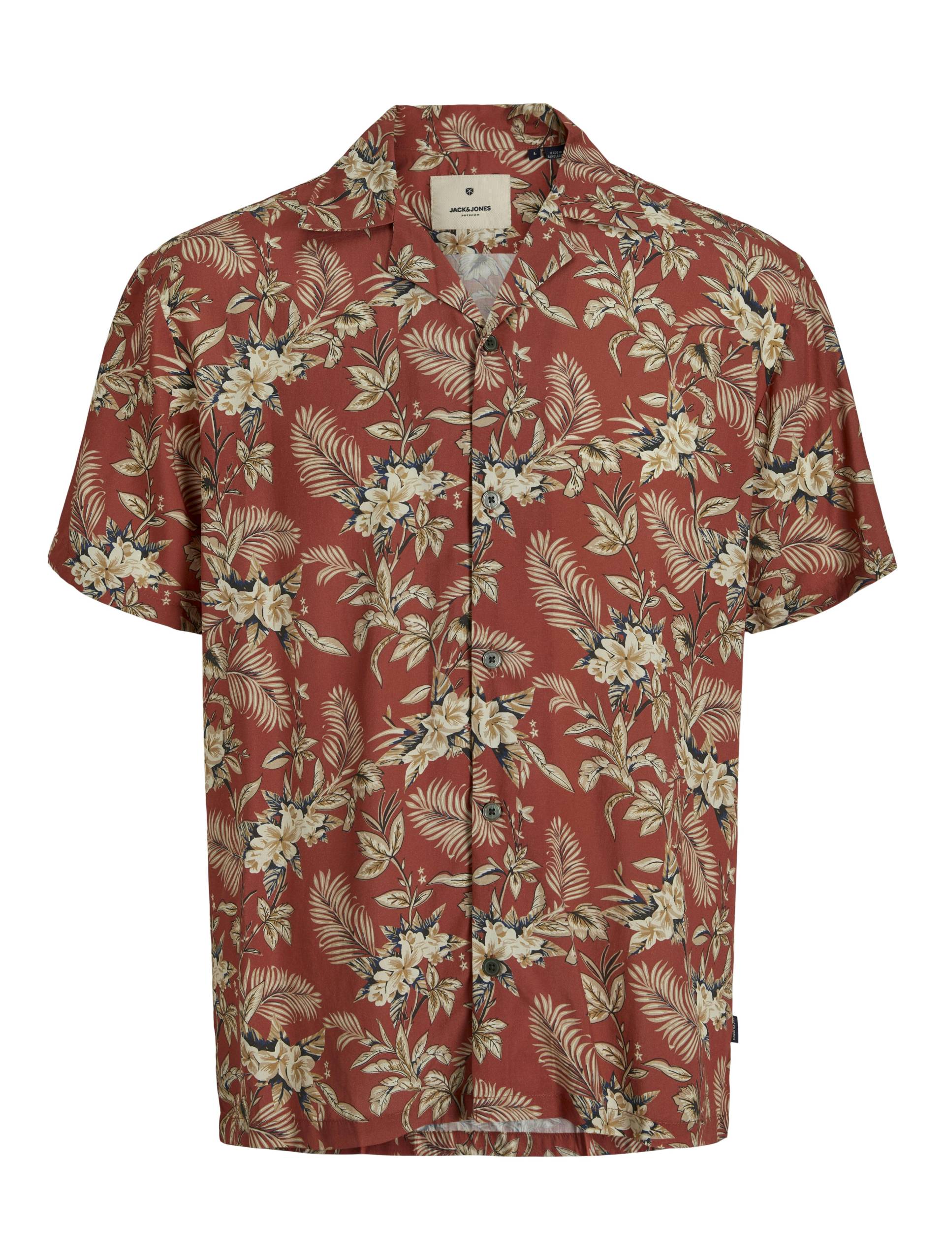 JACK&JONES - JPRBLUHENDRIX PRINT RESORT S/S SHIRT tandoori spice - Gr. - S von JACK&JONES