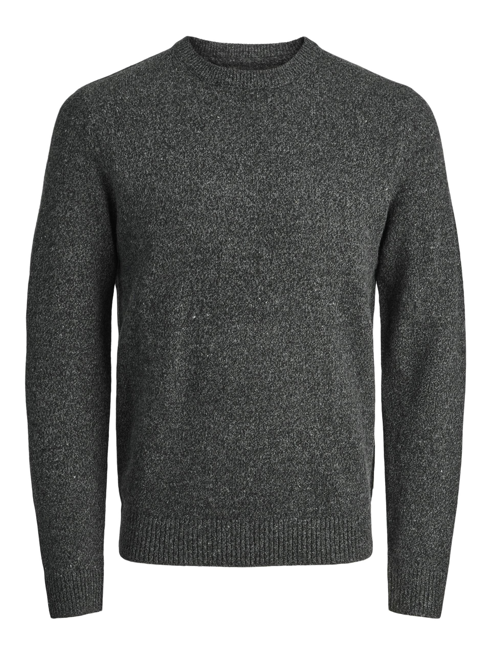 JACK&JONES - JPRBLULAMBSWOOL KNIT CREW NECK black - Gr. - L von JACK&JONES