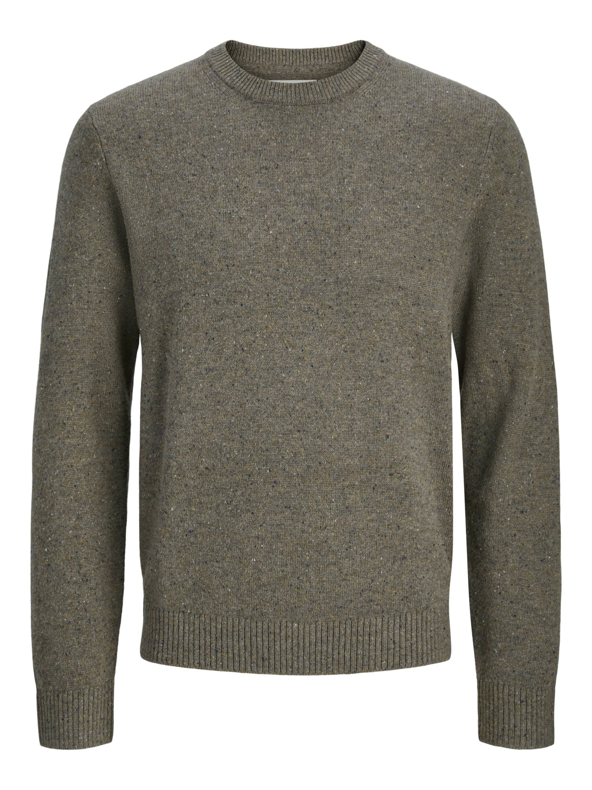 JACK&JONES - JPRBLULAMBSWOOL KNIT CREW NECK stone gray - Gr. - XXL von JACK&JONES