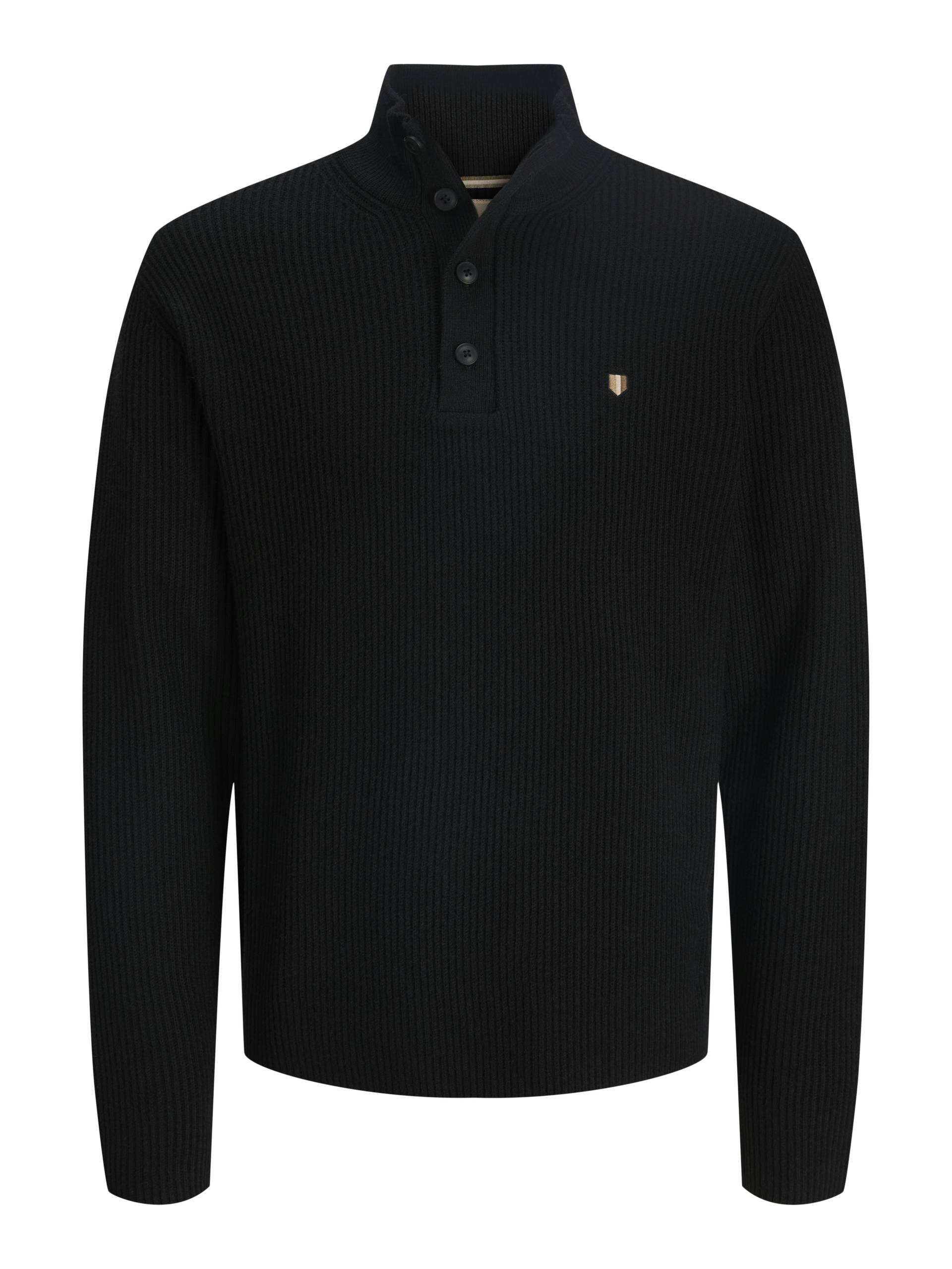 JACK&JONES - JPRBLURICHARD KNIT HIGH NECK black - Gr. - L von JACK&JONES