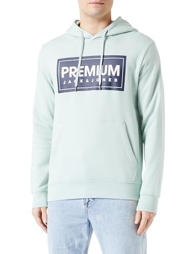 JACK & JONES Herren Jprblusule Sweat Hood Bmu23 Kapuzenpullover, Silt Green,L von JACK & JONES