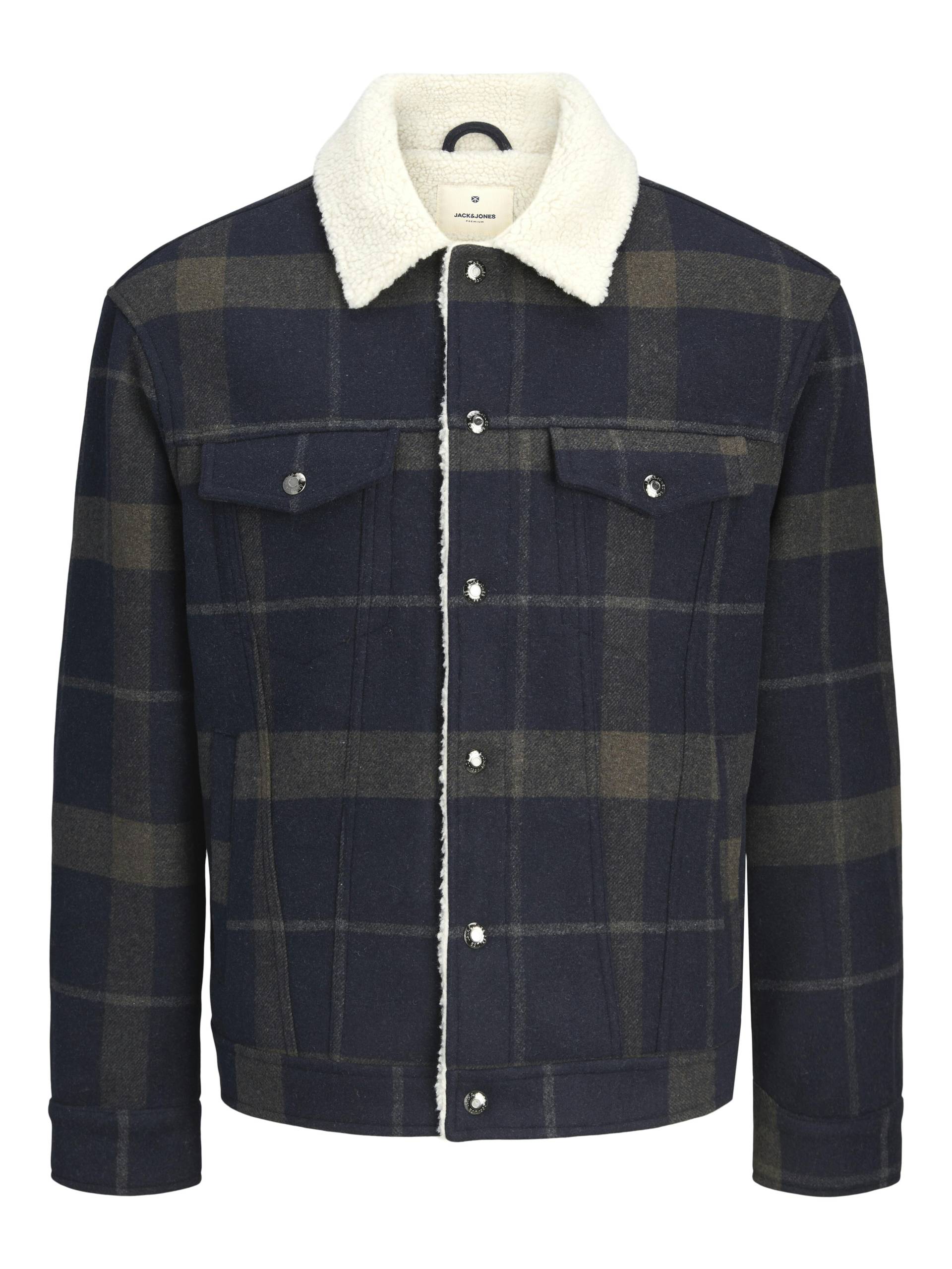 JACK&JONES - JPRBLUTEXAS WOOL BLEND TRUCKER JACKET SN dark navy - Gr. - M von JACK&JONES