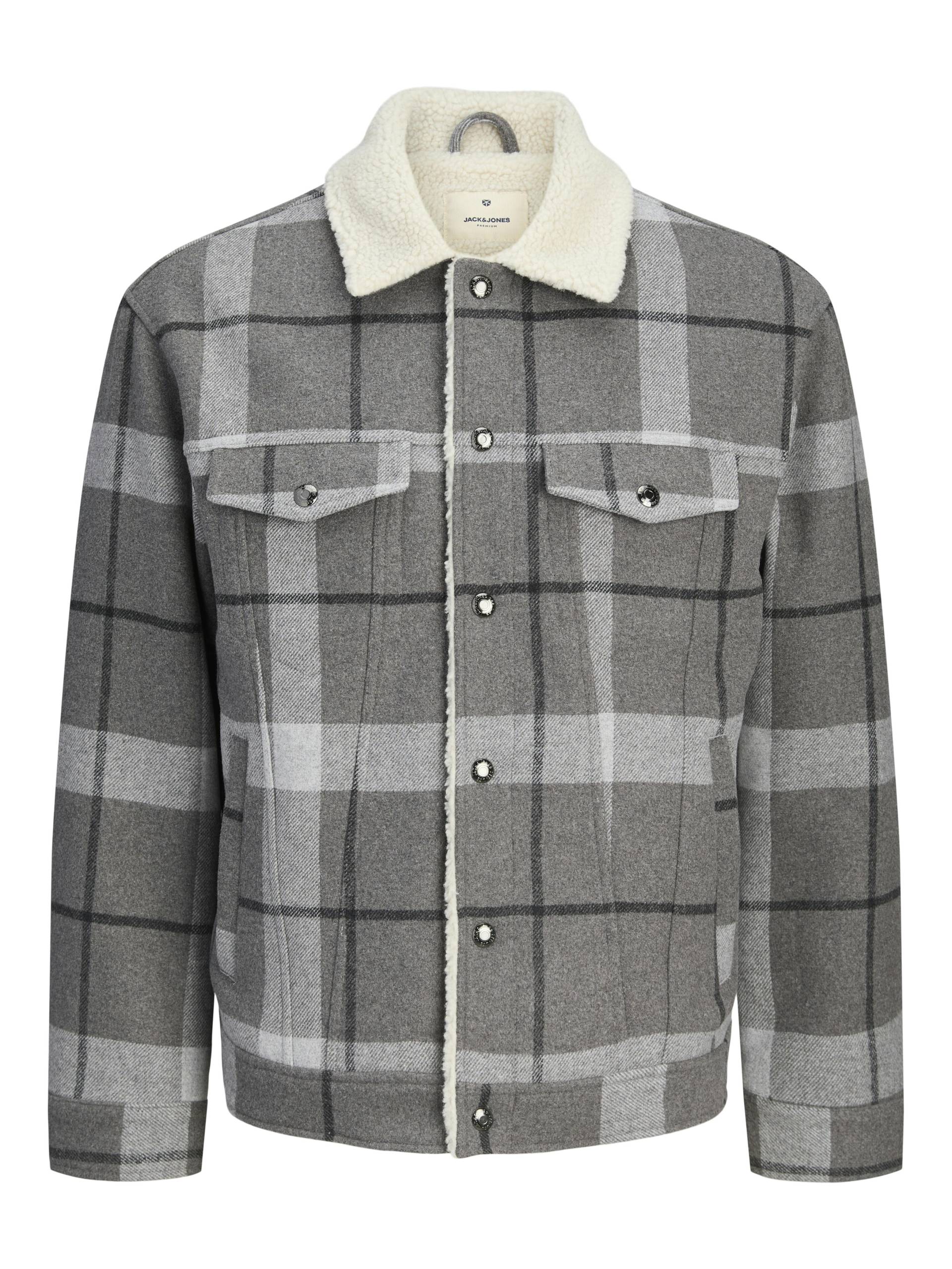 JACK&JONES - JPRBLUTEXAS WOOL BLEND TRUCKER JACKET SN grey - Gr. - M von JACK&JONES