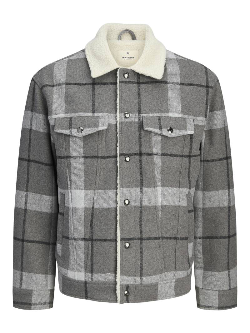 JACK&JONES - JPRBLUTEXAS WOOL BLEND TRUCKER JACKET SN grey - Gr. - S von JACK&JONES