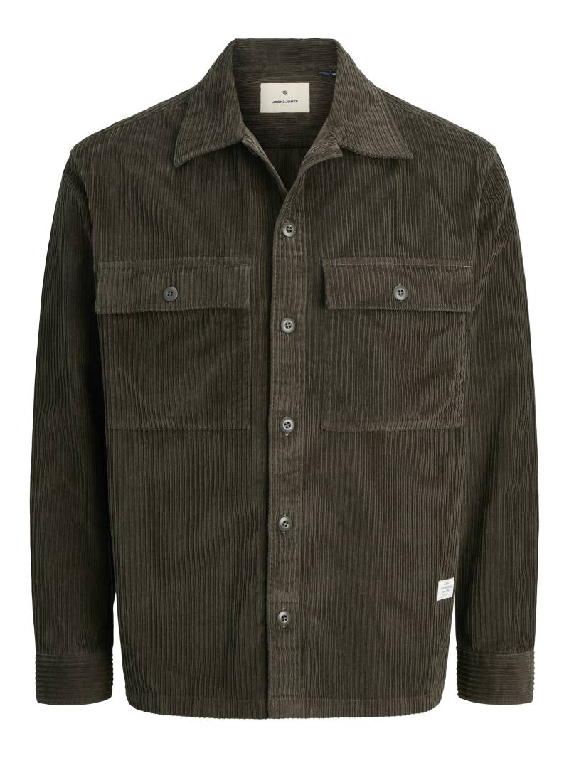 JACK&JONES - JPRBLUWILL CORDUROY L/S OVERSHIRT SN black olive - Gr. - L von JACK&JONES