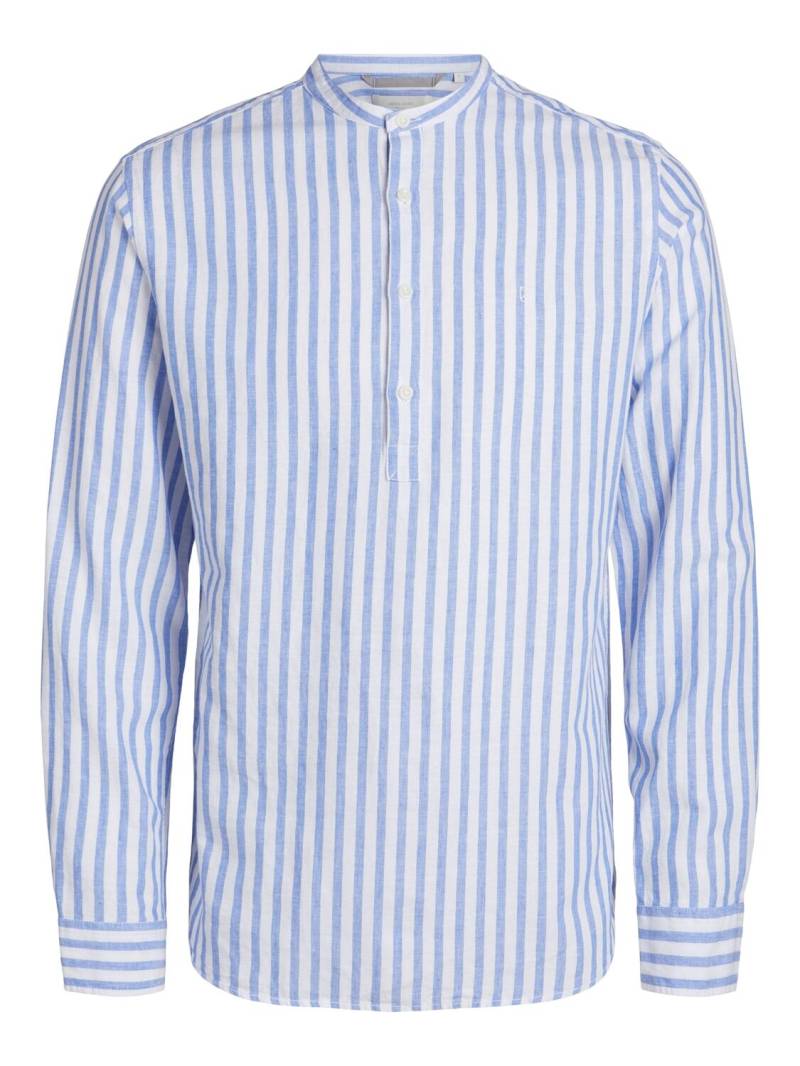 JACK&JONES - JPRCCMAZE LINEN HALF PLACKET SHIRT L/S - Gr. - L von JACK&JONES