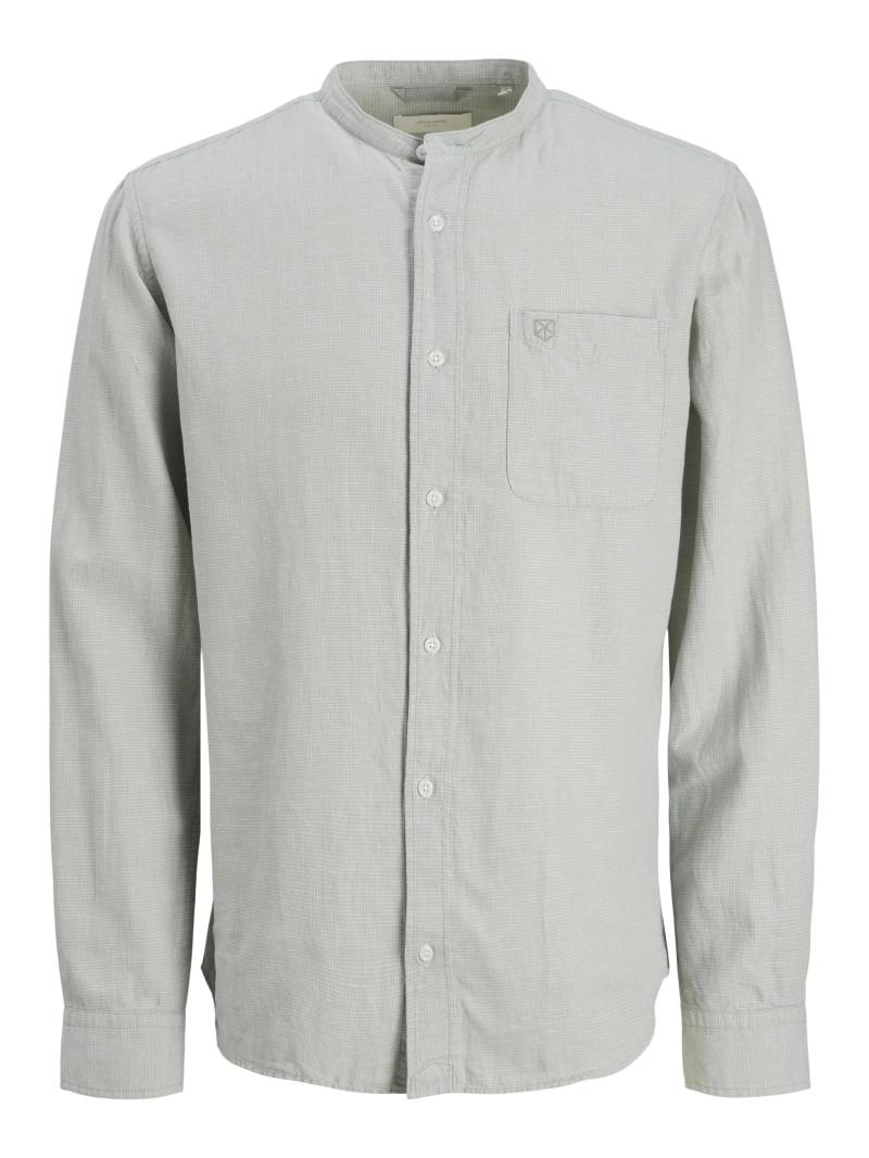 JACK&JONES - JPRCCMAZE SUMMER BAND L/S SHIRT aqua gray - Gr. - L von JACK&JONES