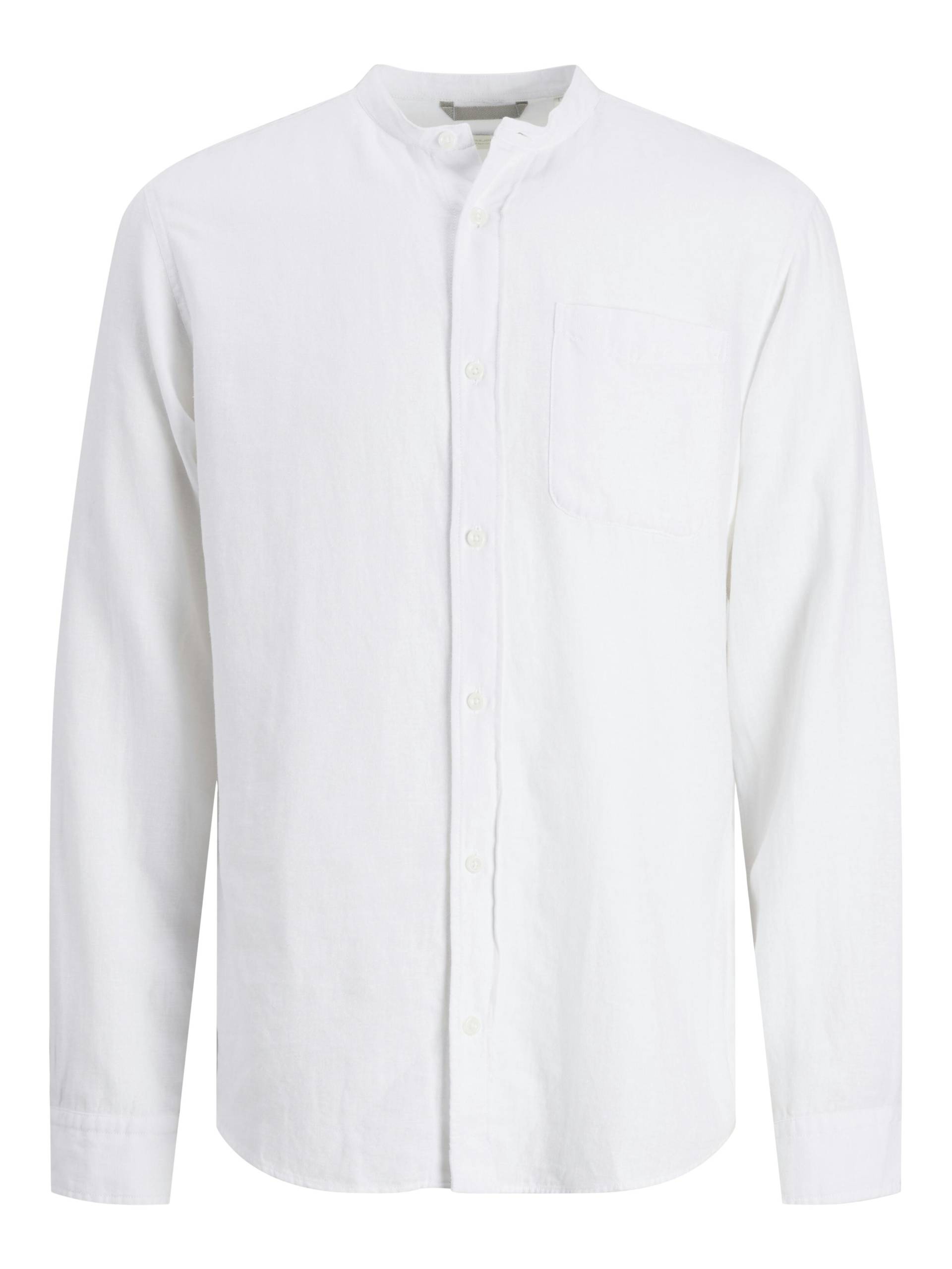 JACK&JONES - JPRCCMAZE SUMMER BAND L/S SHIRT bright white - Gr. - M von JACK&JONES