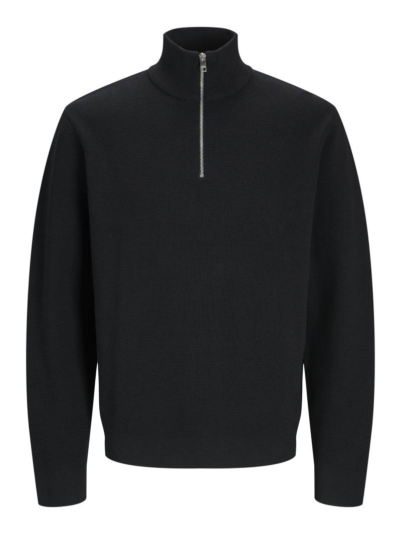 JACK&JONES - JPRCCMILANO STITCH KNIT HALF ZIP SN black beauty - Gr. - XXL von JACK&JONES