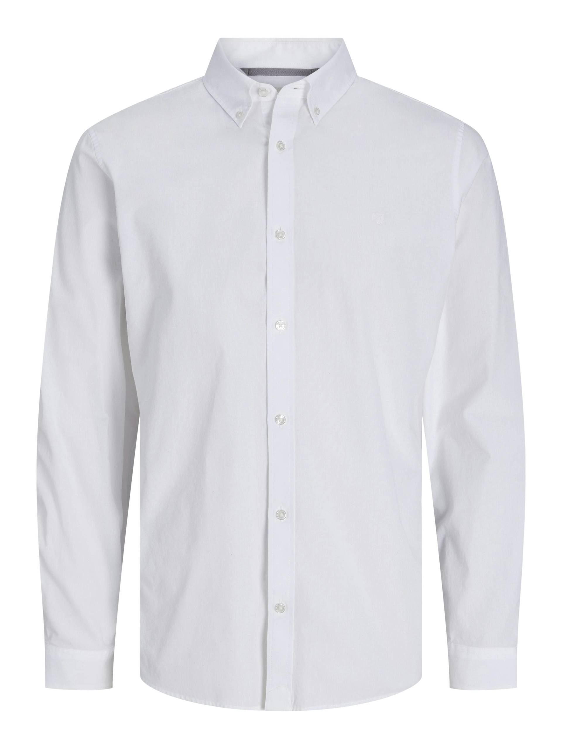 JACK&JONES - JPRCCPOPLIN LOGO COMFORT SHIRT L/S SN bright white - Gr. - XL von JACK&JONES