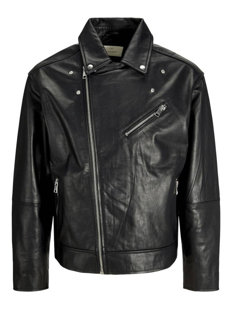 JACK&JONES - JPRCCVINCE LEATHER BIKER JKT black - Gr. - M von JACK&JONES