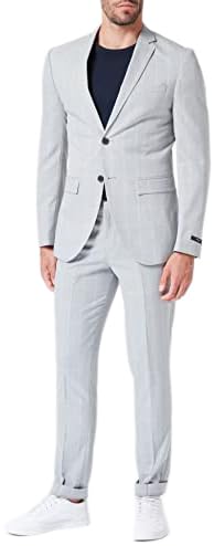 JACK & JONES Herren Jprfranco Check Suit Sn Anzug, Light Gray/Checks:super Slim Fit, 54 von JACK & JONES