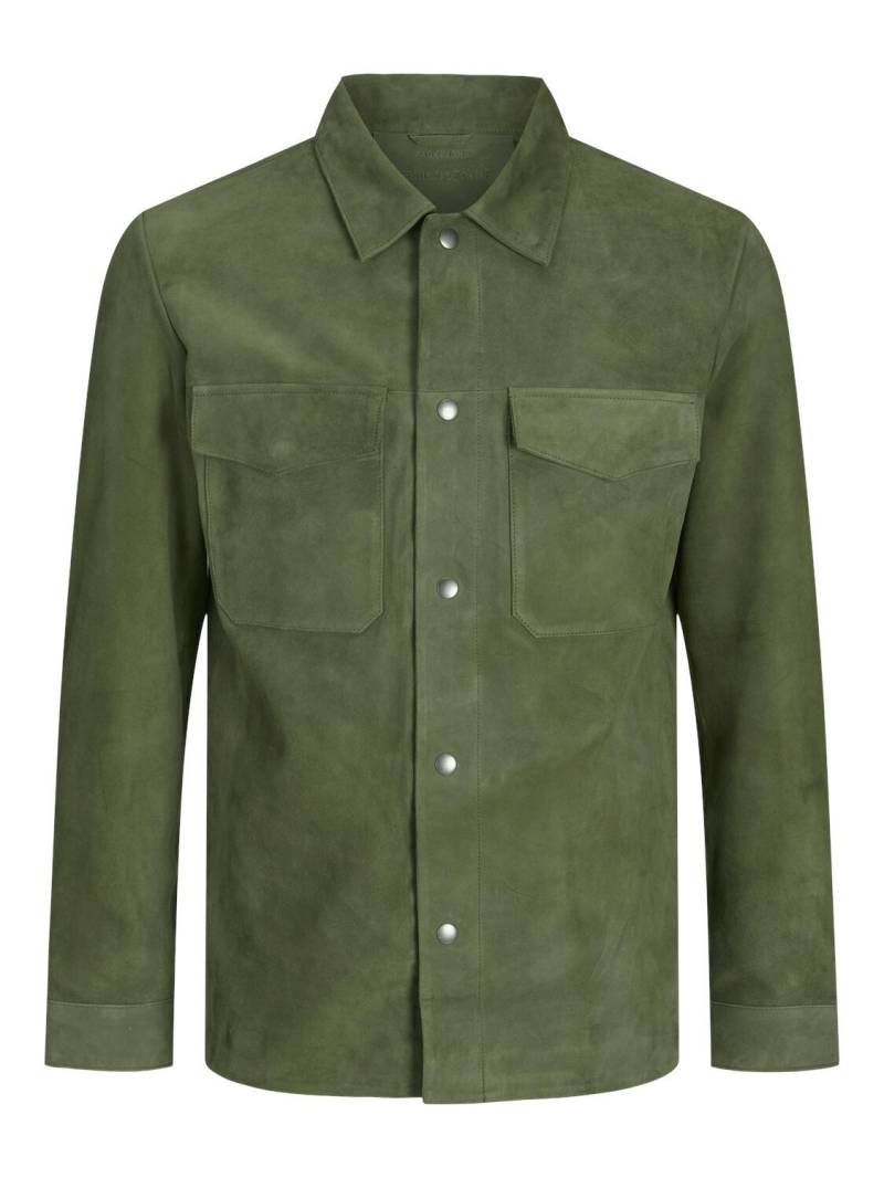 JACK&JONES - JPROWEN SUEDE SHIRT JKT deep lichen green - Gr. - L von JACK&JONES