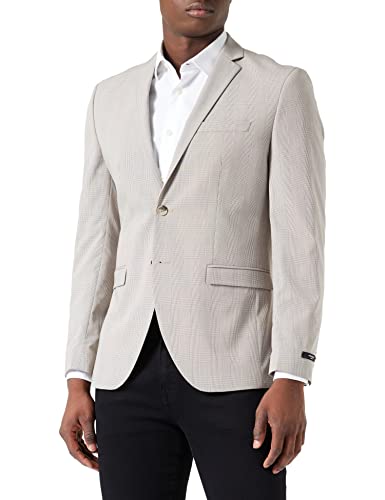 JACK&JONES JPRSOLARIS Check Blazer SN Traje Jacket, White Pepper/Checks Super Slim FIT, 52 für Herren von JACK & JONES