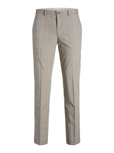 JACK & JONES Herren Jprsolaris Check Trouser Sn Anzughose, White Pepper/Checks:super Slim Fit, 48 von JACK & JONES