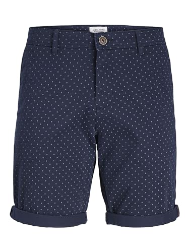 JACK & JONES Herren Jpstbowie Jjshort Sa Printed Sn Chinoshorts, Navy Blazer, S von JACK & JONES