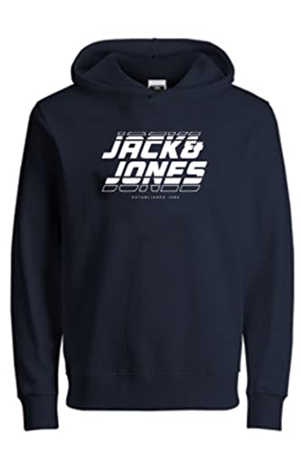 JACK & JONES JUNIOR Boy's JCOELLIOT Sweat Hood FST JNR Kapuzenpullover, Navy Blazer, 140 von JACK & JONES