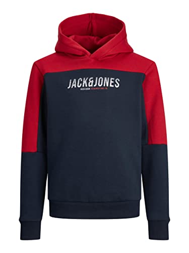 JACK&JONES JUNIOR Boy's JJEDAN Blocking Sweat Hood NOOS JNR Kapuzenpullover, True Red, 128 von JACK & JONES