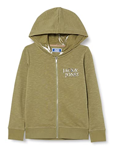 JACK & JONES JUNIOR Boy's JORCRAYON Sweat Zip Hood JNR Kapuzenjacke, Oil Green, 128 von JACK & JONES