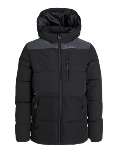 JACK & JONES JUNIOR Herren Jjeowen Reflective Puffer Sn Jnr, Black, Numeric_164 von JACK & JONES