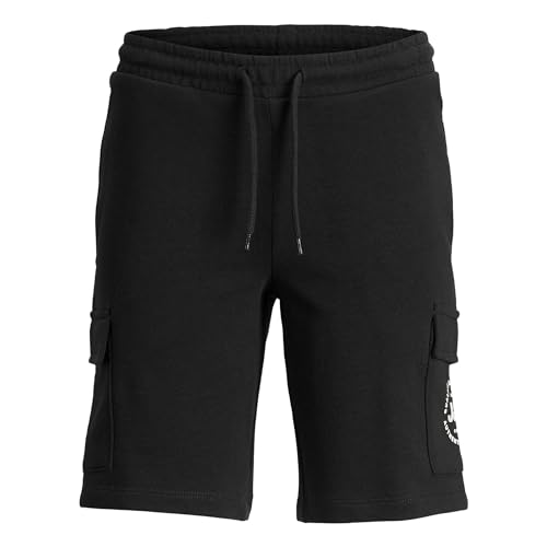 JACK & JONES JUNIOR JPSTSWIFT Cargo Sweat Shorts AUT JNR 12249968 ,Schwarz ,140 von JACK & JONES