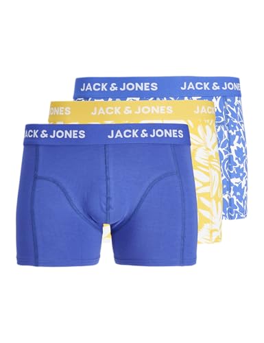 JACK & JONES JUNIOR Jungen JACMARBELLA Trunks 3 Pack JNR Boxershorts, Dazzling Blue/Pack:Daffodil-Dazzling Blue, 128 cm (3er Pack) von JACK & JONES