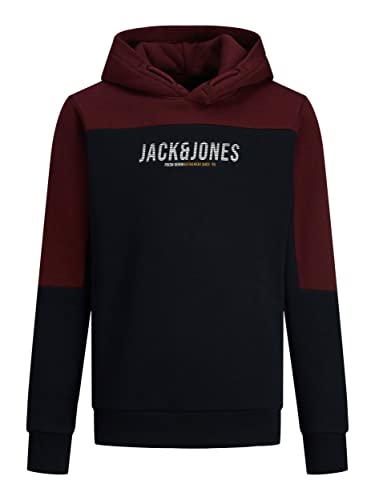 JACK&JONES JUNIOR Jungen JJEDAN Blocking Sweat Hood NOOS JNR Kapuzenpullover, Navy Blazer/Detail:Port Royale, 152 von JACK & JONES