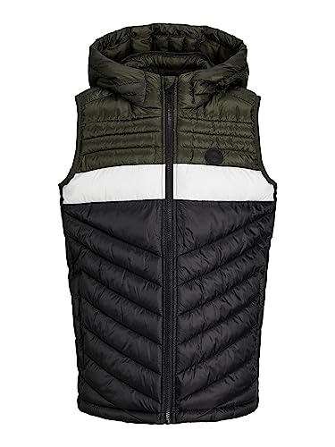 JACK&JONES JUNIOR Jungen JJEHERO Bodywarmer Hood NOOS JNR Weste, Rosin/Detail:Black/White Blocking, 140 von JACK & JONES