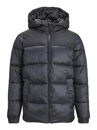 JACK & JONES JUNIOR Jungen JJETOBY Puffer Hood SN JNR Pufferjacke, Black, 140 von JACK & JONES