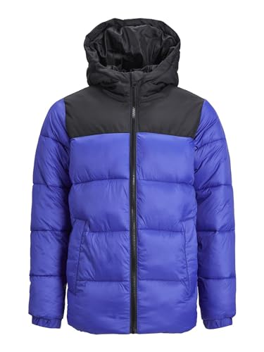 JACK & JONES JUNIOR Jungen JJETOBY Puffer Hood SN JNR Pufferjacke, Bluing/Detail:Black Blocking, 152 von JACK & JONES