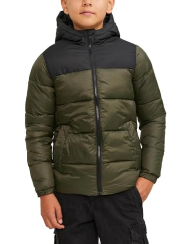 JACK & JONES JUNIOR Jungen JJETOBY Puffer Hood SN JNR Pufferjacke, Rosin/Detail:Black Blocking, 128 von JACK & JONES