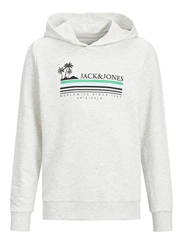 JACK & JONES JUNIOR Jungen Jorcodyy Summer Sweat Hood Jnr Kapuzenpullover, Cloud Dancer, 140 von JACK & JONES