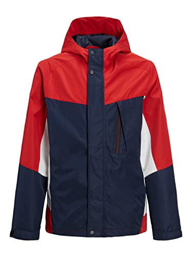 JACK & JONES JUNIOR Men's JCOLOGAN Light Jacket JNR Jacke, Navy Blazer/Detail:POMPEIANRED/White Blocking, 140 von JACK & JONES