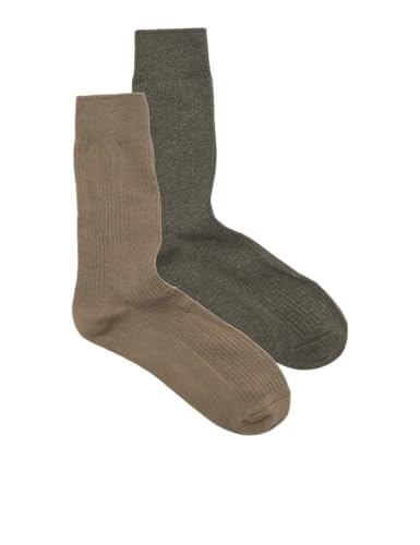 JACK & JONES Jac Premium Socks 2 Pack Noos, Walnut/Pack:Olive Night Melange,Einheitsgröße von JACK & JONES