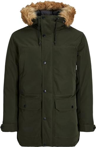 JACK & JONES Jacke Herren Winter Freizeit Softshell Übergang Kapuze Big Plus Size Übergröße Funktionsjacke Steppjacke Parker Outdoor Fahrrad Camping (3XL, 14) von JACK & JONES