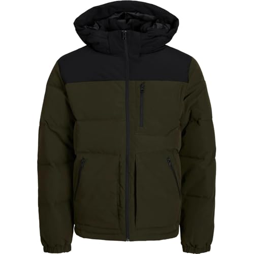 JACK & JONES Jacke Herren Winter Freizeit Softshell Übergang Kapuze Big Plus Size Übergröße Funktionsjacke Steppjacke Parker Outdoor Fahrrad Camping (6XL, 10) von JACK & JONES