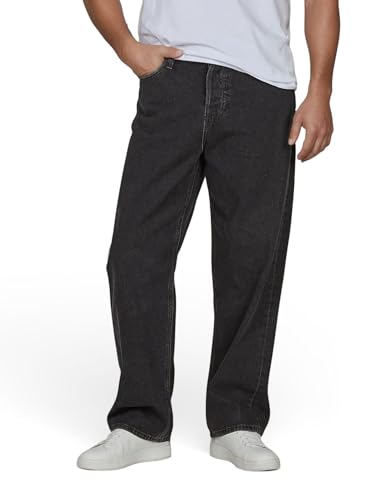 JACK & JONES Jeans Herren Baggy Fit Baumwolle JJIALEX JJCOOPER Weite Jeanshose Hose Denim, Länge:32L, Farbe:Black Denim (12281038), Weite:38W von JACK & JONES