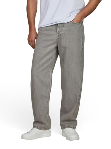 JACK & JONES Jeans Herren Baggy Fit Baumwolle JJIALEX JJCOOPER Weite Jeanshose Hose Denim, Länge:32L, Farbe:Grey Denim (12281036), Weite:32W von JACK & JONES