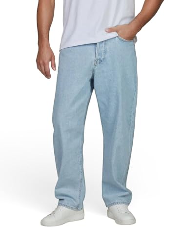 JACK & JONES Jeans Herren Baggy Fit Baumwolle JJIALEX JJCOOPER Weite Jeanshose Hose Denim, Länge:36L, Farbe:Blue Denim (12281040), Weite:34W von JACK & JONES