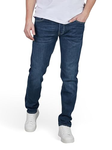 JACK & JONES Jeans Herren Stretch Slim Fit JJIGLENN Jeanshose Hose Denim, Länge:32L, Farbe:Blue Denim (CB 142), Weite:34W von JACK & JONES