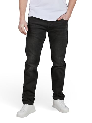 JACK & JONES Jeans Herren Stretch Slim Fit JJIGLENN Jeanshose Hose Denim, Länge:34L, Farbe:Black (CB 137), Weite:36W von JACK & JONES