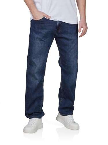 JACK & JONES Jeans Herren Stretch lang Straight Fit JJICLARK Jeanshose Hose Denim, Länge:34L, Farbe:Black/Blue (CB 146), Weite:33W von JACK & JONES