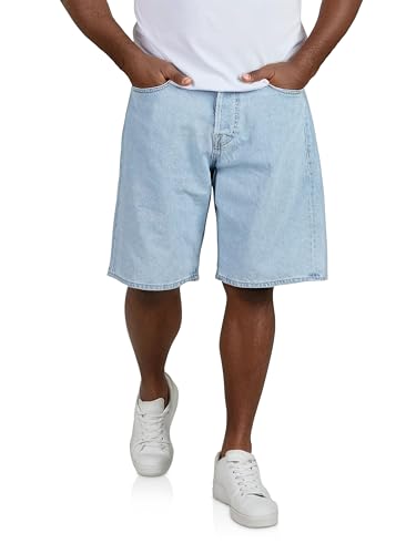 JACK & JONES Jeans Shorts Herren Baggy Fit JJIALEX JJCOOPER Kurze Hosen Bermuda Shorts Sommer Denim Einfarbig, Größe:L, Farbe:Blue Denim (12281041) von JACK & JONES