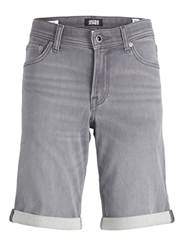 JACK&JONES Jeans Shorts Kurze Denim Hose Weiche Oberschenkellange Pants mit Gummizug Regular Fit JJIRICK, Farben:Grau,Größe Kinder:116 von JACK & JONES