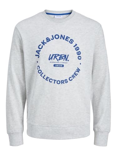JACK & JONES Jjsimon Sweat Crewneck Pullover, Weiß meliert, XL von JACK & JONES